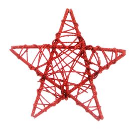 ESTRELA DECORATIVA RATTAN VERMELHO