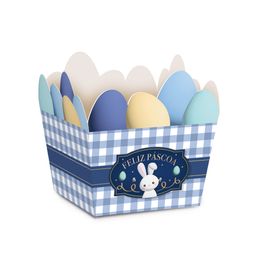 Cestinha Ovos Contos De Páscoa Azul