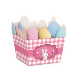 Cestinha Ovos Contos De Páscoa Rosa