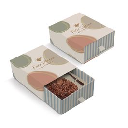 Caixa Luva Com Puxador Para Um Meio Ovo Tonal