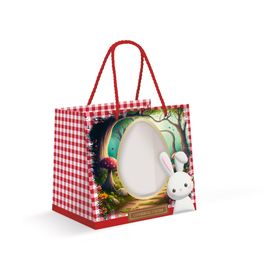 Sacola Premium Para Um Meio Ovo Com Visor Contos De Páscoa