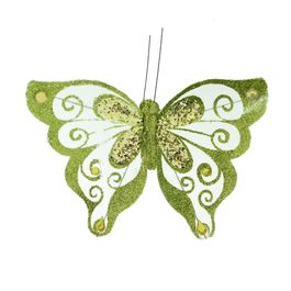 Clip Borboleta Pedras Verde Claro