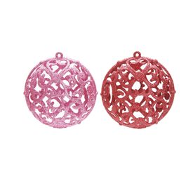 Bola Vazada Com Arabesco Rosa Claro
