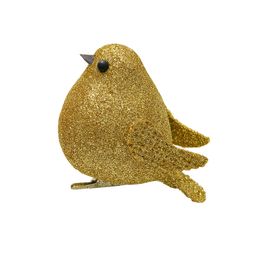 Passaro Com Glitter Ouro Passaros