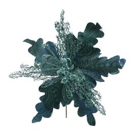 FLOR DECORATIVA CABO CURTO AZUL TEAL
