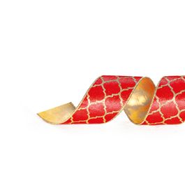 Fita Dupla Face Colmeia Vermelho/Ouro