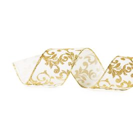 Fita Folhas Branco/Ouro