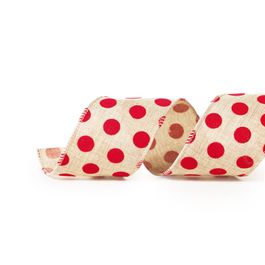 Fita Bolas Natural/Vermelho