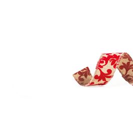 Fita Folhas Natural/Vermelho
