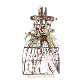 BONECO DE NEVE DECORATIVO MARROM