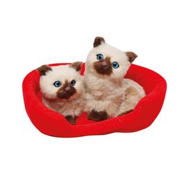 ANIMAIS DECORATIVOS GATO BEGE / MARROM / VERMELHO
