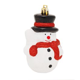 Boneco De Neve Decorativo Branco / Vermelho / Preto