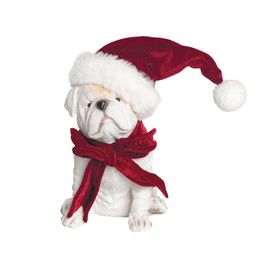 Cachorro Decorativo Marfim / Vermelho