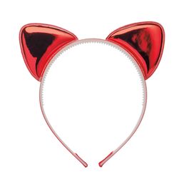 Tiara Gatinha Vinil Vermelho
