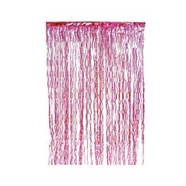 Cortina Decorativa Metal Ondas Rosa 2m