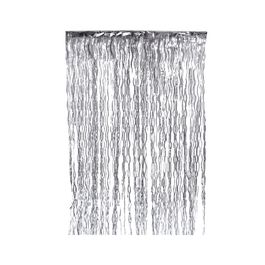 Cortina Decorativa Metal Ondas Prata 2m