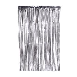 Cortina Decorativa Metal Fosca Prata 2m