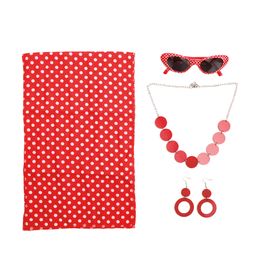Kit Anos 60 Poá Vermelho c/5 PC