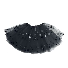 Saia De Tule Poá Preto Adulto