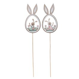 Pick Decorativo Ovo/Coelho Sort Ros/Vrd  (Picks) Jg C/2 PC