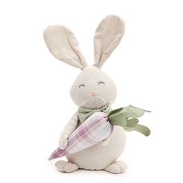 Coelho Decorativo c/ Cenoura - Branco / Lavanda (Sacolé)