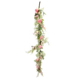 Galho Longo c/ Ovos e Flores - Rosa / Verde (Fondant)
