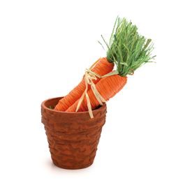 Vaso Decorativo c/ Cenouras - Marrom / Verde / Laranja (Cenouras)