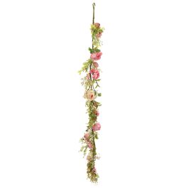 Galho Longo c/ Flores e Ovos - Verde / Rosa (Fondant)