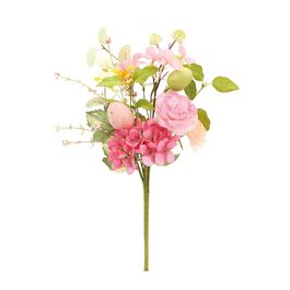 Galho Grande c/ Flores e Ovos - Verde / Rosa / Branco (Flores e Galhos Permanentes)