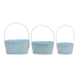 Cesta Decorativa c/ Alça - Azul (Cestaria)