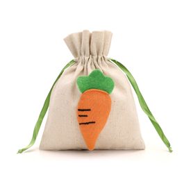Bolsa Decorativa c/ Cenoura - Bege / Laranja / Verde (Bolsinhas)