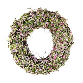 Guirlanda Rústica com Folhas cor Marrom/Verde/Rosa (Rustic)