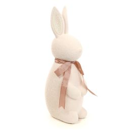 Coelho Decorativo Flocado com Perolas cor Nude (Breeze)