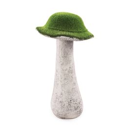 Cogumelo Decorativo com Grama cor Branco/Verde (Mesh)