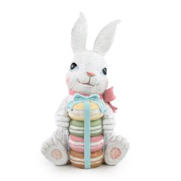 Coelho Decorativo com Macarrons cor Branco/Colorido (Pastries)