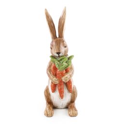 Coelho Decorativo com Cenouras cor Marrom/Laranja/Verde (Breeze)