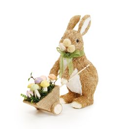Coelho Decorativo com Carriola cor Marrom (Cannoli)