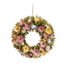 Guirlanda Decorativa com Flores e Ovos Colorido (Fondant)