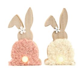 Decorativo Coelho Pelúcia com Led Sortido cor Rosa/Branco (Silhuetas)