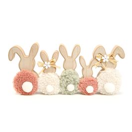 Coelho Decorativo cor Rosa/Verde/Off White (Fun)
