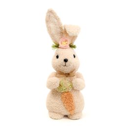 Coelho Decorativo com Cenoura cor Bege (Plush)