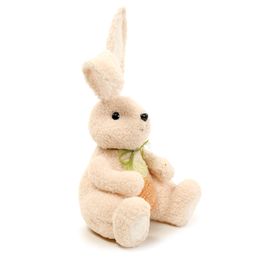 Coelho Decorativo com Cenoura cor Bege (Plush)