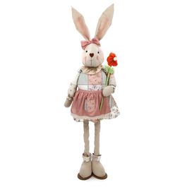 Coelho Decorativo e Flor cor Azul/Rosa (Patchwork)
