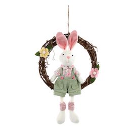 Guirlanda Decorativa com Coelho Floral cor Rosa/Verde (Sucrée)