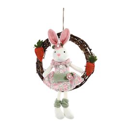 Guirlanda Decorativa com Coelho Floral cor Rosa/Verde (Sucrée)