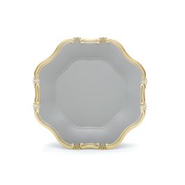 Sousplat Borda Arabesco cor Fendi/Ouro ø33cm (Bandejas e Sousplats)