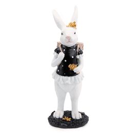 Coelha Dec Resina C/Cesta Pto/Bco (Black Label) C/1 UN