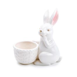 Coelho Dec Ceramica C/Pote Bco/Ros (Ceramica Sw) C/1 UN