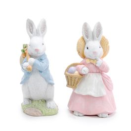 Coelho Dec Resina Carreg Cestas Clr (Cute Fam) C/1 UN