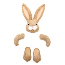 Kit de Coelhos Decorativos - Marrom (Cabeças de Coelho)